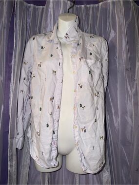 Old Navy White Classic Button-Up Shirt